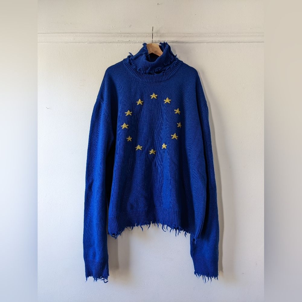 Vetements 2018 Distressed Star Sweater